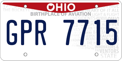 OH license plate GPR7715