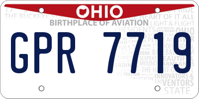 OH license plate GPR7719