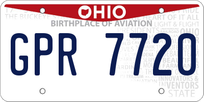 OH license plate GPR7720