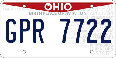OH license plate GPR7722