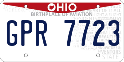 OH license plate GPR7723