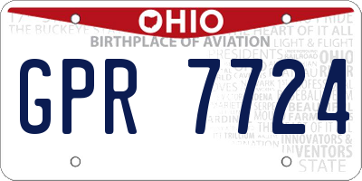 OH license plate GPR7724