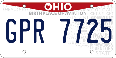 OH license plate GPR7725