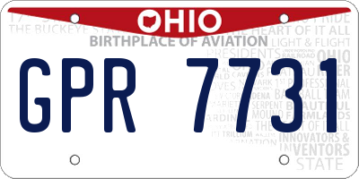 OH license plate GPR7731