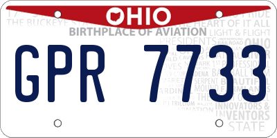 OH license plate GPR7733