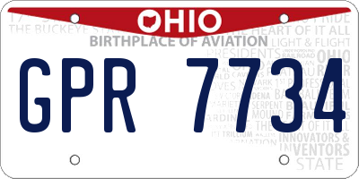 OH license plate GPR7734