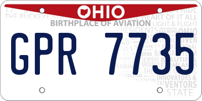 OH license plate GPR7735
