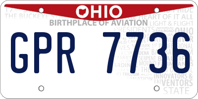 OH license plate GPR7736