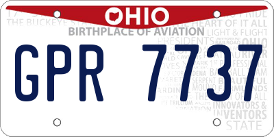 OH license plate GPR7737