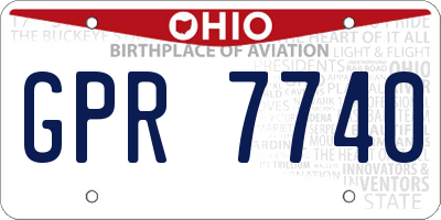 OH license plate GPR7740