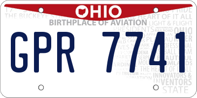OH license plate GPR7741