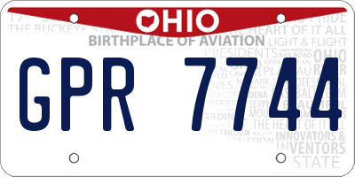 OH license plate GPR7744