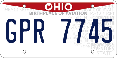 OH license plate GPR7745
