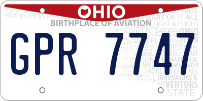 OH license plate GPR7747