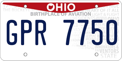 OH license plate GPR7750