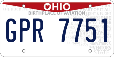 OH license plate GPR7751