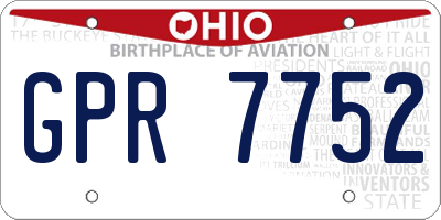 OH license plate GPR7752
