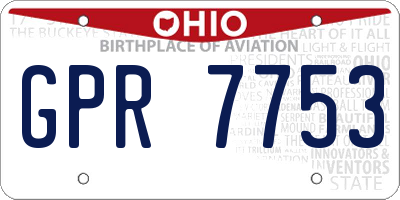OH license plate GPR7753