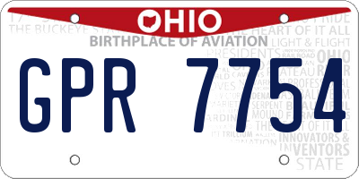 OH license plate GPR7754