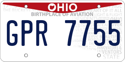 OH license plate GPR7755