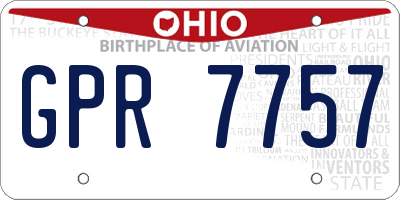OH license plate GPR7757