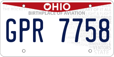 OH license plate GPR7758