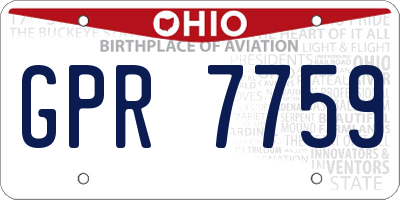 OH license plate GPR7759