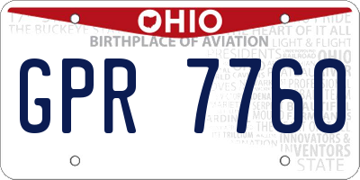 OH license plate GPR7760