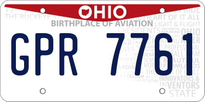 OH license plate GPR7761