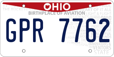 OH license plate GPR7762