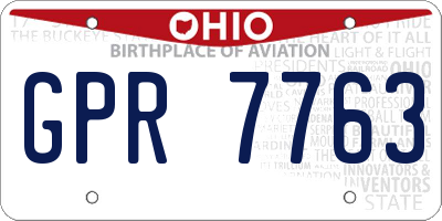 OH license plate GPR7763