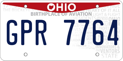 OH license plate GPR7764