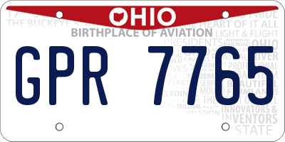 OH license plate GPR7765