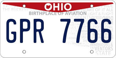 OH license plate GPR7766