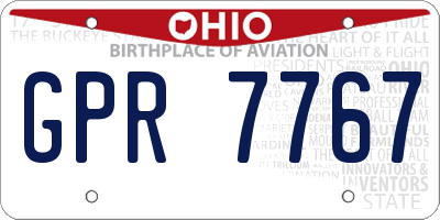 OH license plate GPR7767