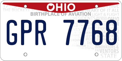 OH license plate GPR7768