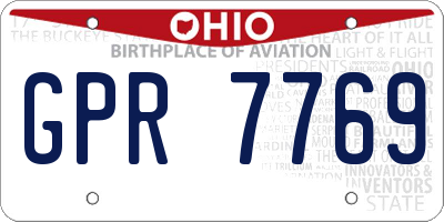 OH license plate GPR7769