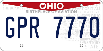OH license plate GPR7770