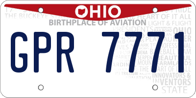 OH license plate GPR7771