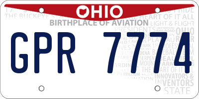 OH license plate GPR7774