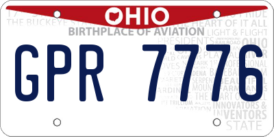 OH license plate GPR7776