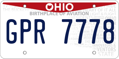 OH license plate GPR7778