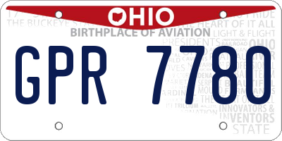 OH license plate GPR7780