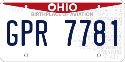 OH license plate GPR7781