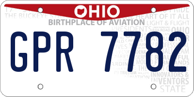 OH license plate GPR7782
