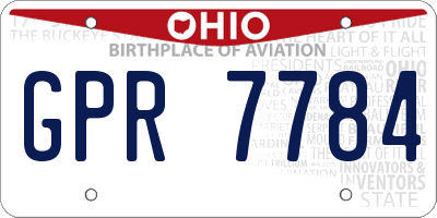 OH license plate GPR7784