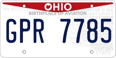 OH license plate GPR7785