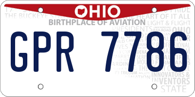 OH license plate GPR7786
