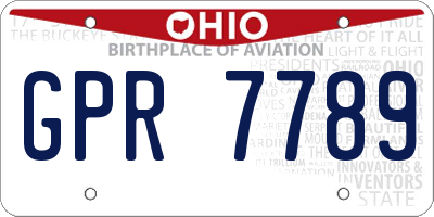 OH license plate GPR7789