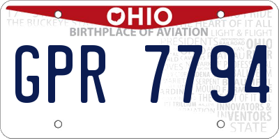 OH license plate GPR7794
